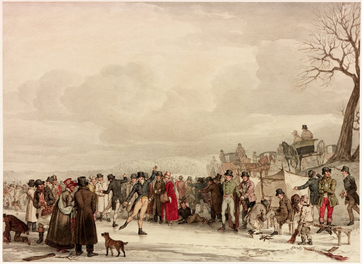 Bruslení, 1810 (čb na vliesovém papíře) od John Augustus Atkinson