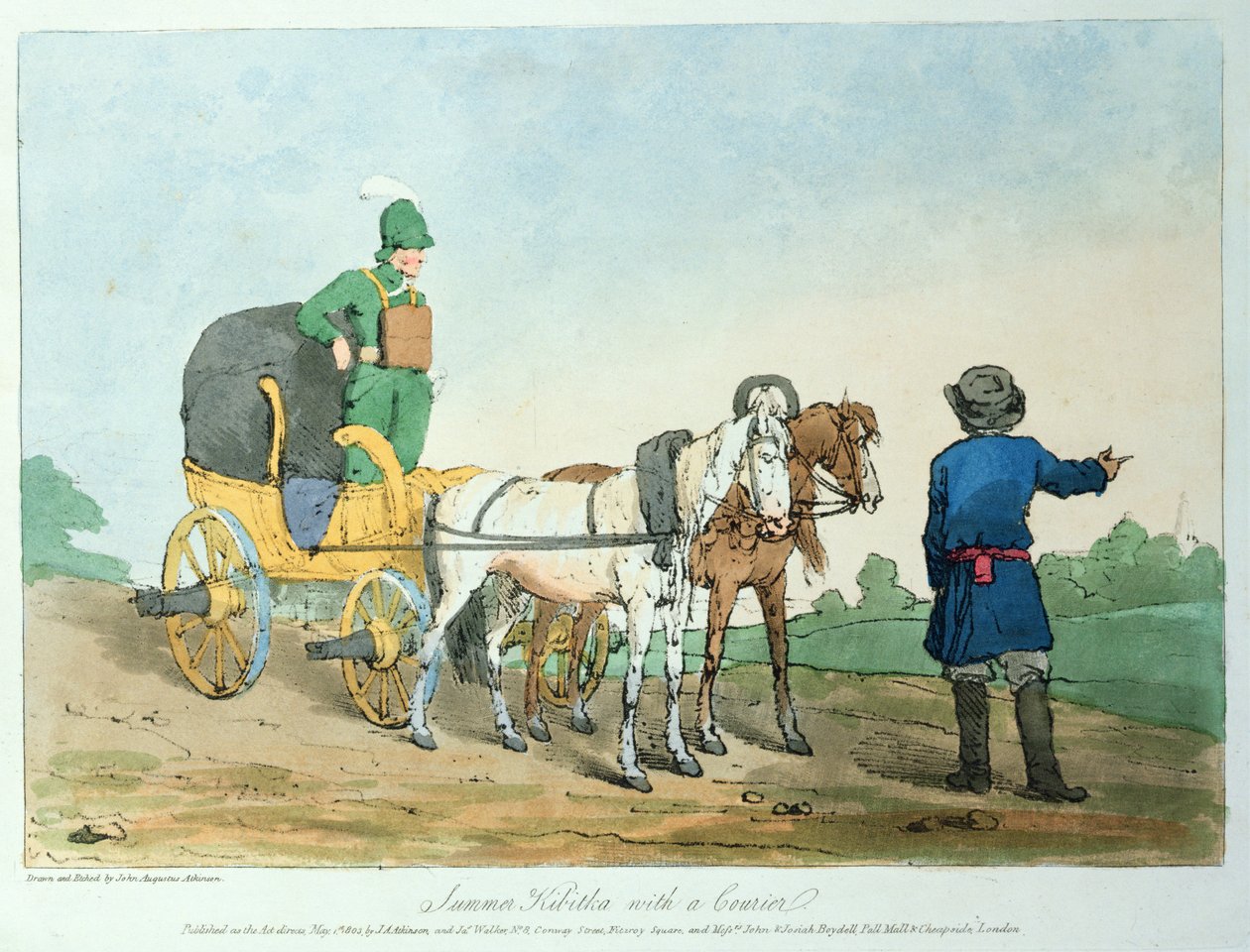 Letní Kibitka s kurýrem, 1803 od John Augustus Atkinson