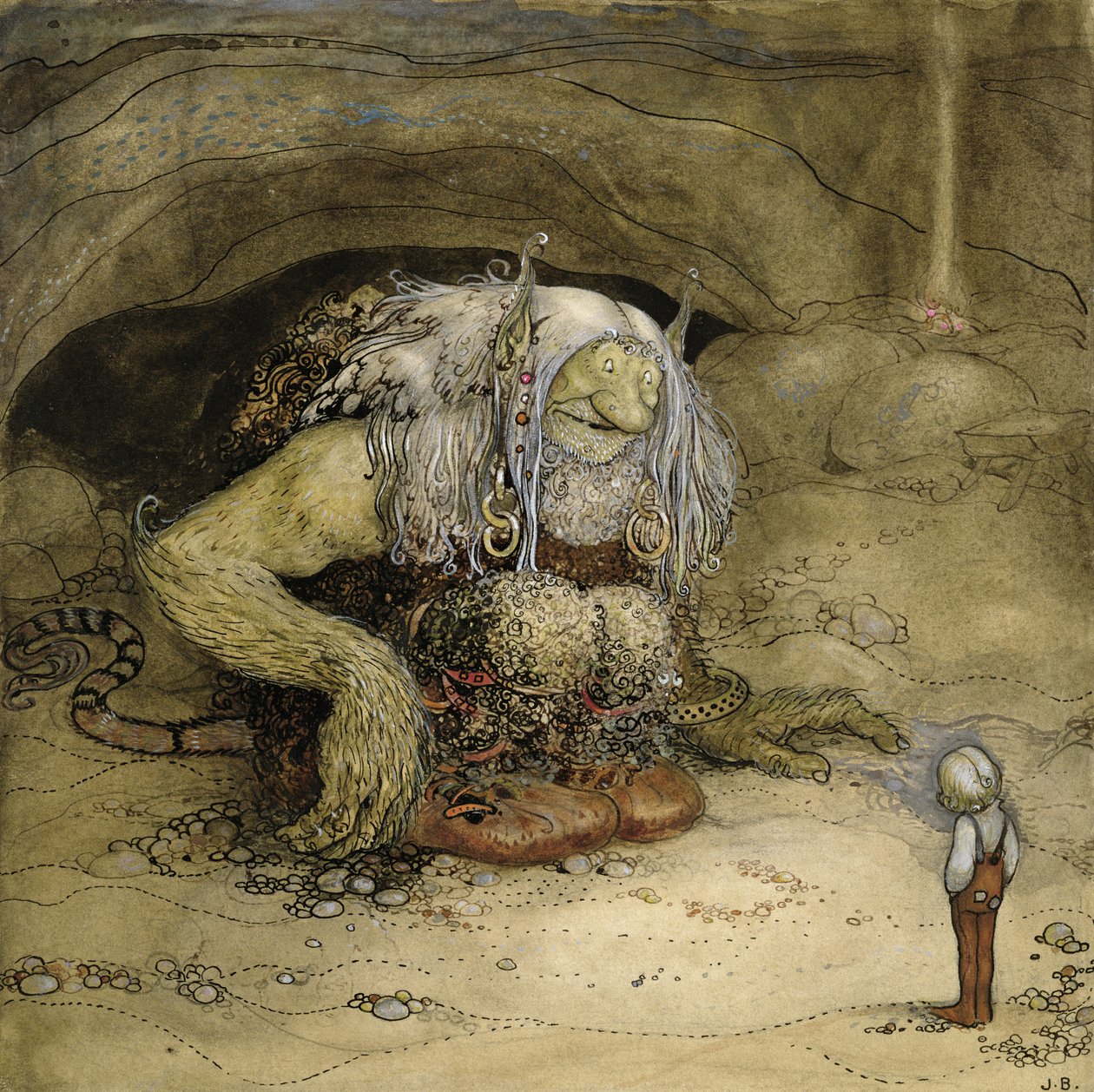 Troll a chlapec od John Bauer