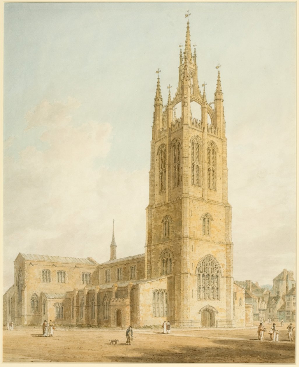 Katedrála svatého Mikuláše, Newcastle upon Tyne (tužka a akvarel) od John Chessell Buckler
