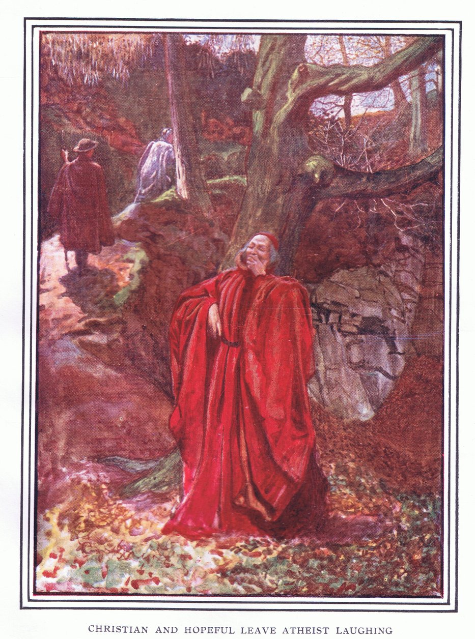 Křesťan a naděje opouštějí ateistu smíchy od John Byam Liston Shaw