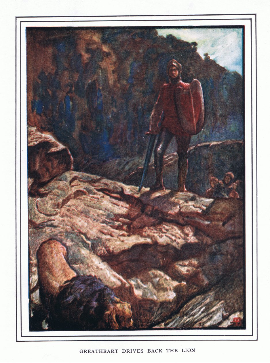 Velké srdce zažene lva zpět od John Byam Liston Shaw