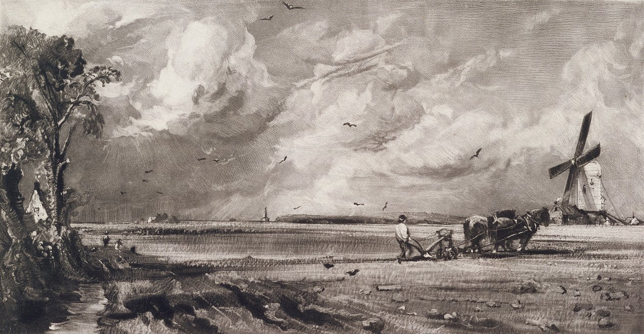 Jaro, vyryto Davidem Lucasem (1802-81) c.1829-30 (mezzotinta) od John Constable
