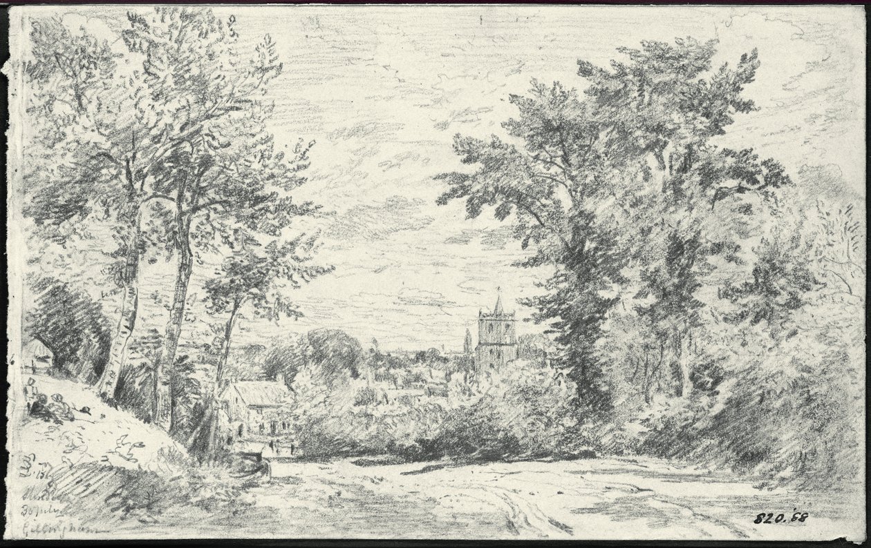 Vjezd do Gillinghamu, Dorset (tužka) od John Constable