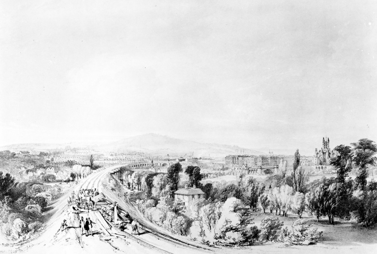 Koupel, 1846 (pero, tuš a wash na papíře) od John Cooke Bourne