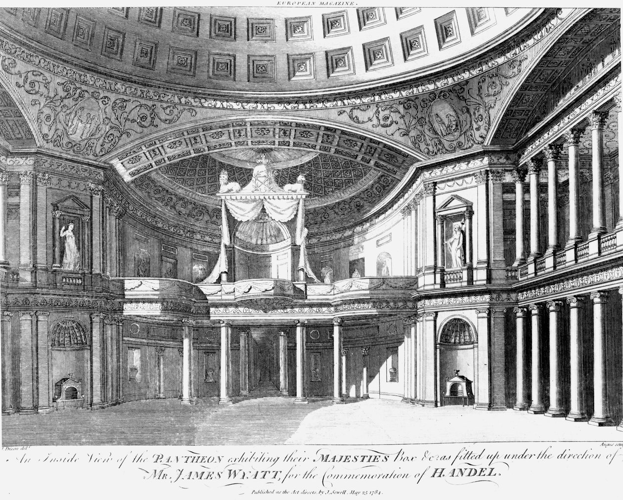 Vnitřní pohled na Pantheon, Oxford Street, Londýn, 1784 od John Dixon