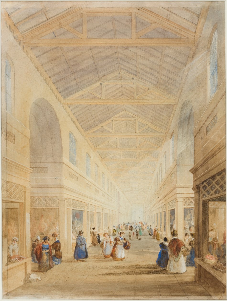 The Butcher Market, Newcastle upon Tyne (BC, inkoust a wc na papíře) od John Dobson