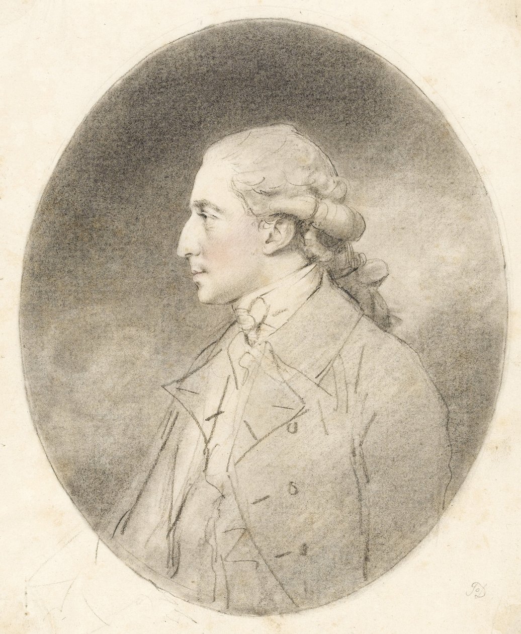 Andrew Robinson Stoney-Bowes, 1781 (červené a černé křídy na papíře) od John Downman