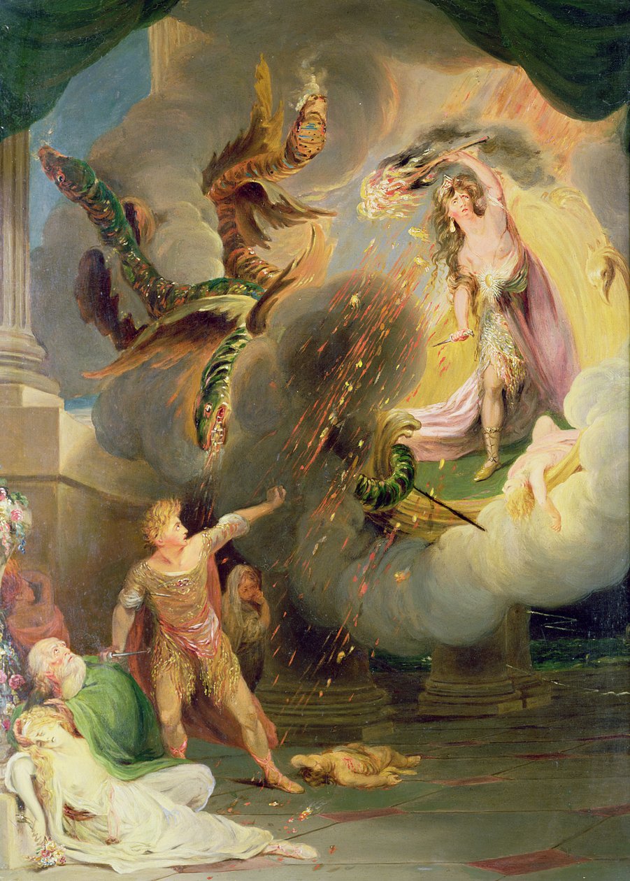 Jason a Medea (panel) od John Downman