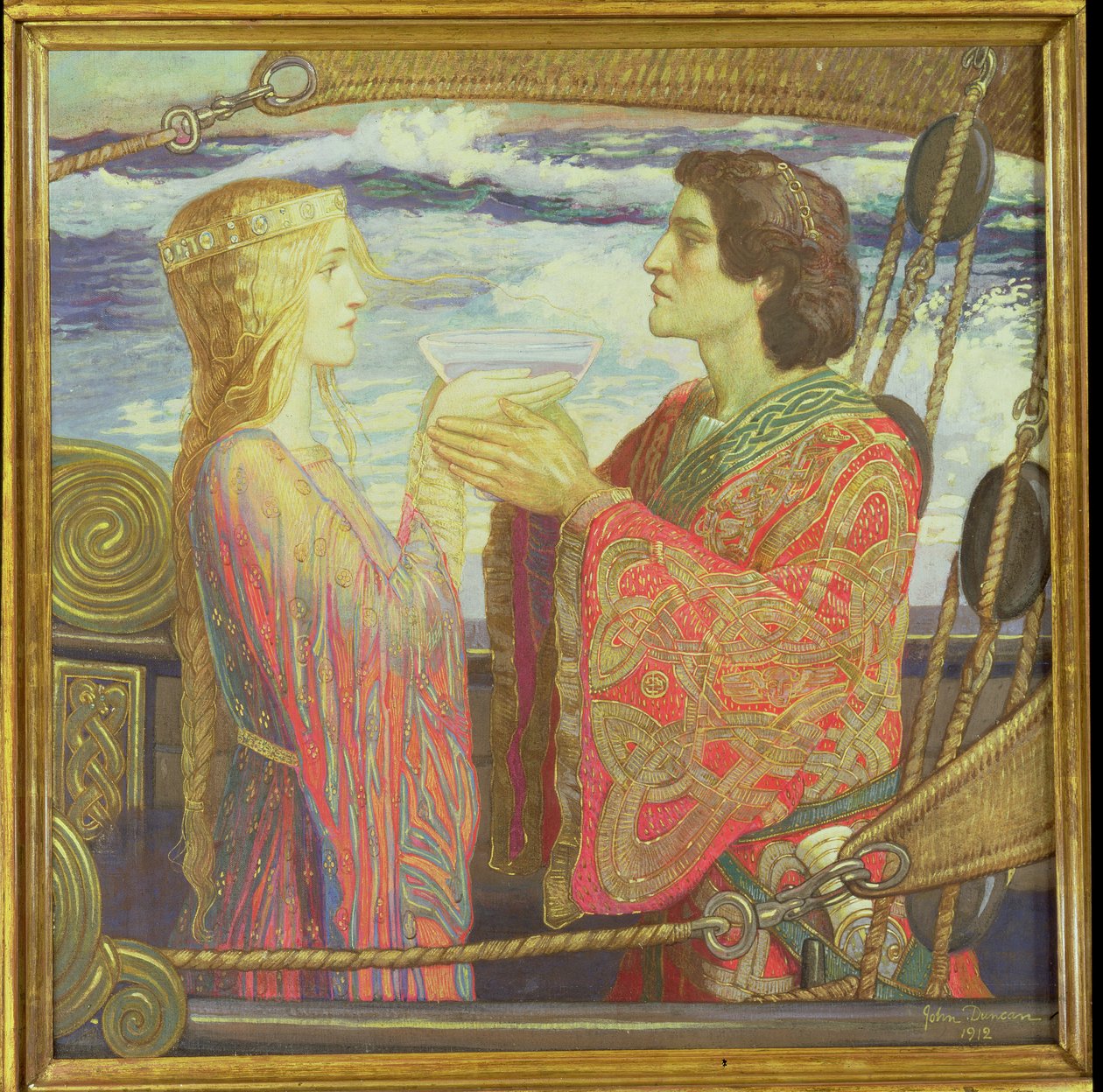 Tristan a Isolde, 1912 (tempera na plátně) od John Duncan