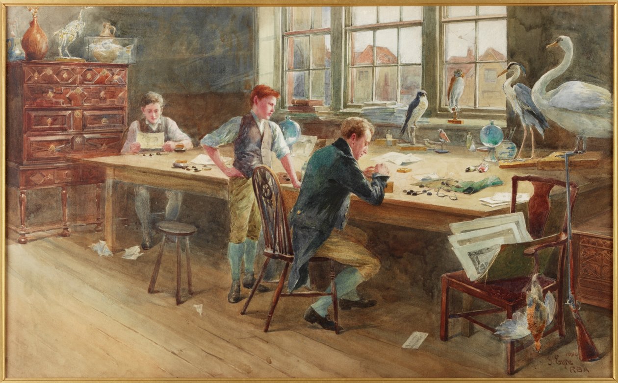The Master Engraver, 1896 (kvaš, tužka a wc na palubě) od John W. Eyres