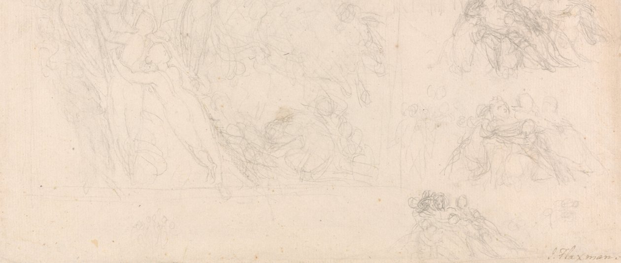 List studií figur pro Odysea od John Flaxman
