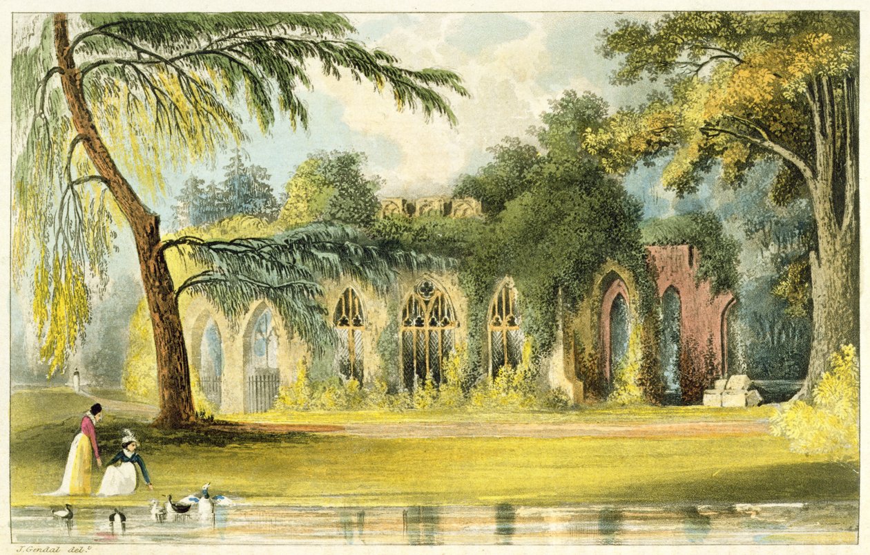 Ruiny, Frogmore, 1828 od John Gendall