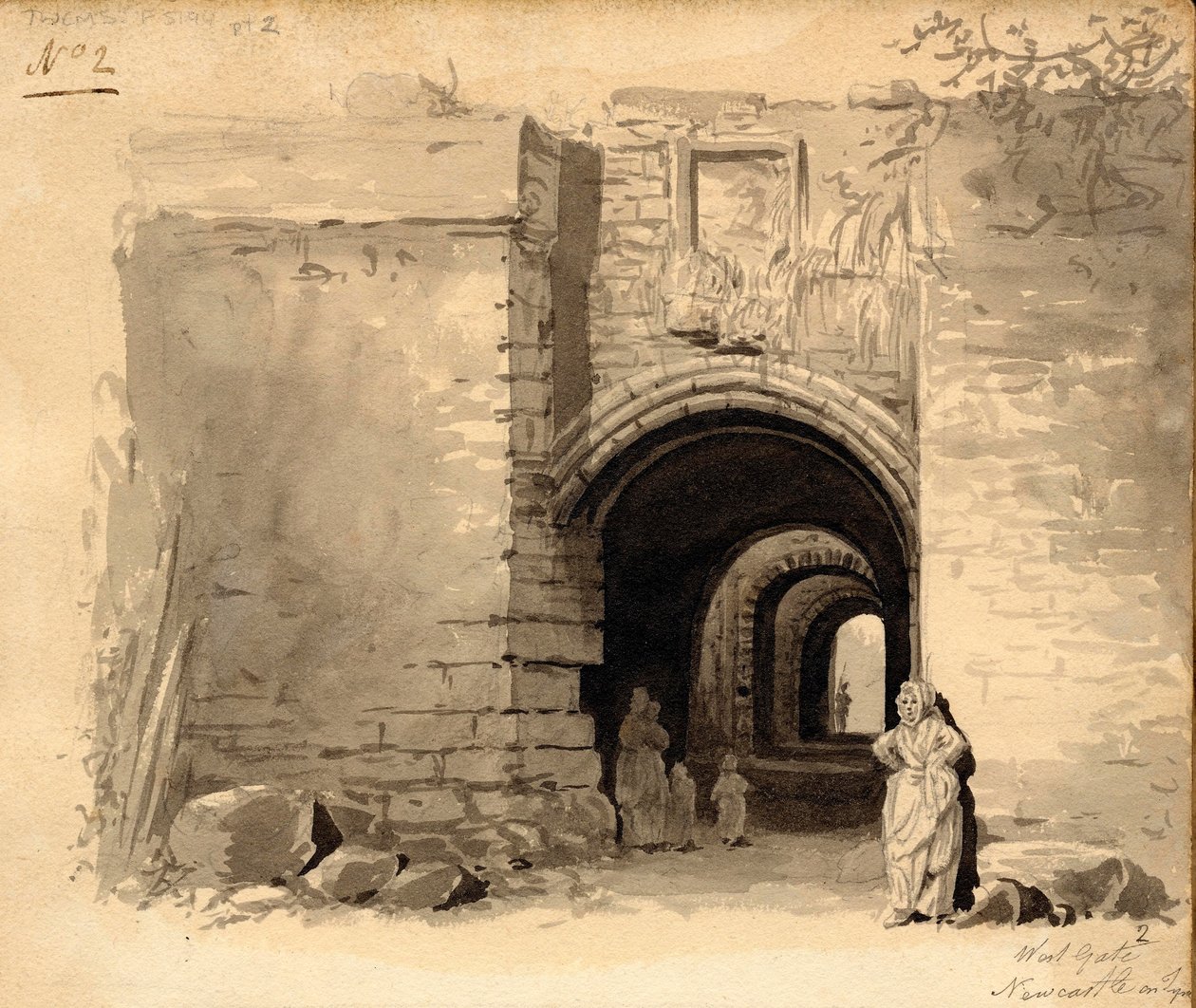 West Gate, Newcastle upon Tyne (inkoust (mytí) a tužka na papíře) od John Glover