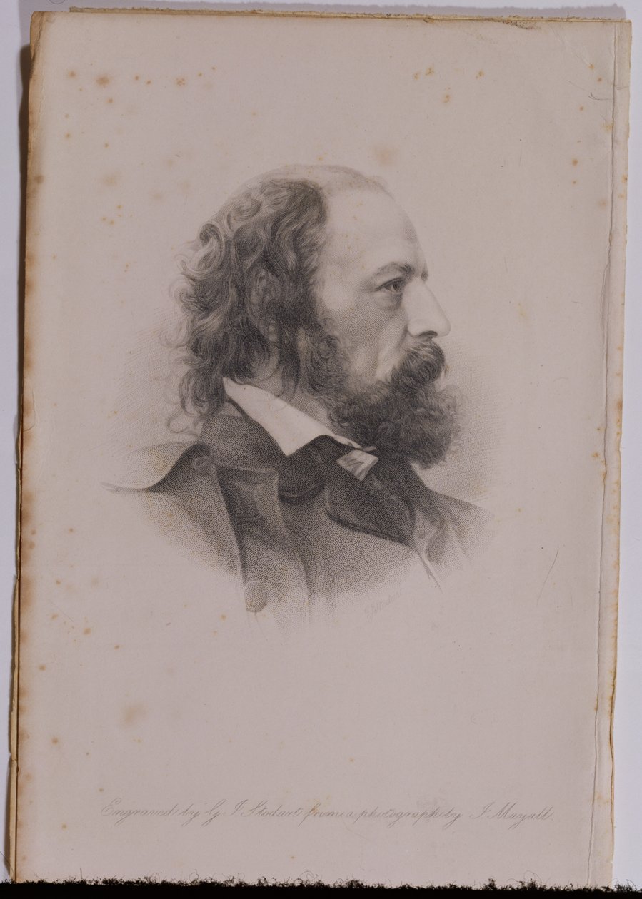 Portrét Alfreda, Lord Tennyson (1809-92), vyrytý G.J. Stodartem od John Jabez Edwin Paisley Mayall