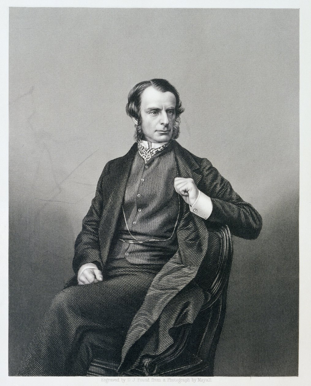 Reverend Charles Kingsley, z knihy "The Drawing-Room Portrait Gallery of Eminent Personages", 1861 (ocelorytina) od John Jabez Edwin Paisley Mayall