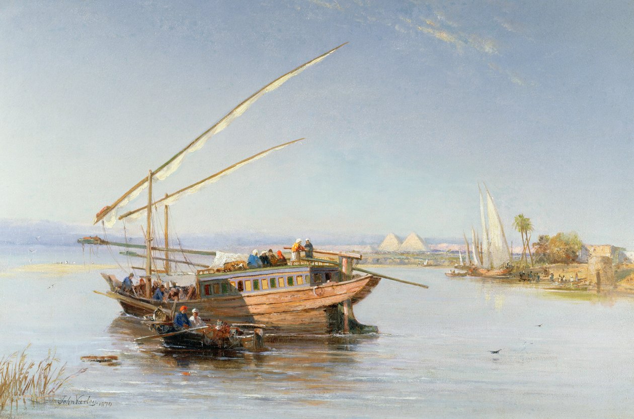 Feluccas na Nilu, 1879 od John Jnr. Varley