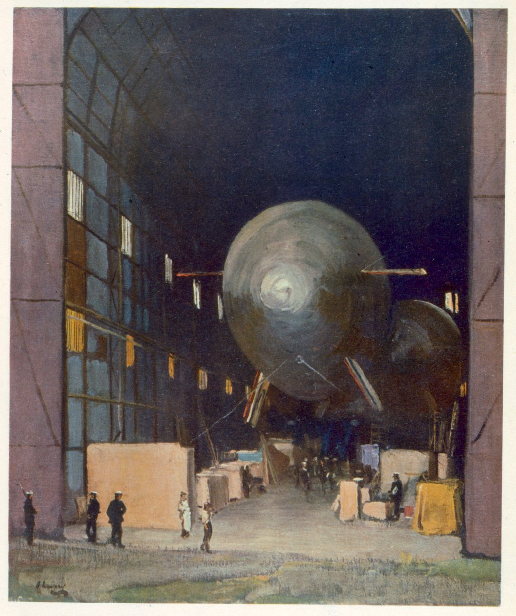 Vzducholodě, od britských umělců na frontě, pokračování západní fronty, 1918 od John Lavery
