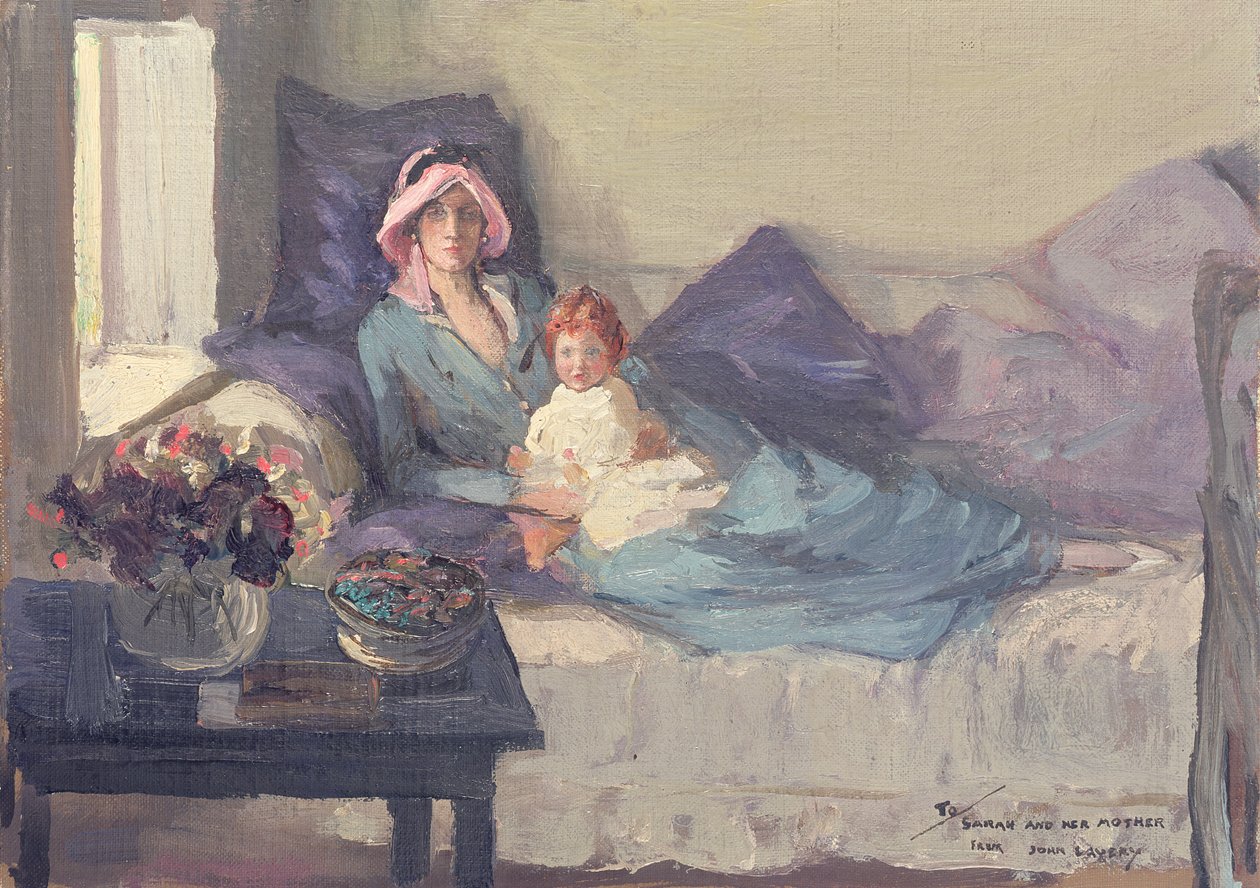 Paní Winston Churchill se svou dcerou Sarah po roce 1914 od John Lavery