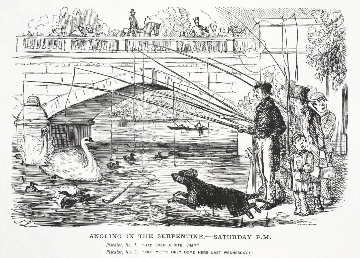 Rybaření v Serpentine — sobota, P.M. od John Leech