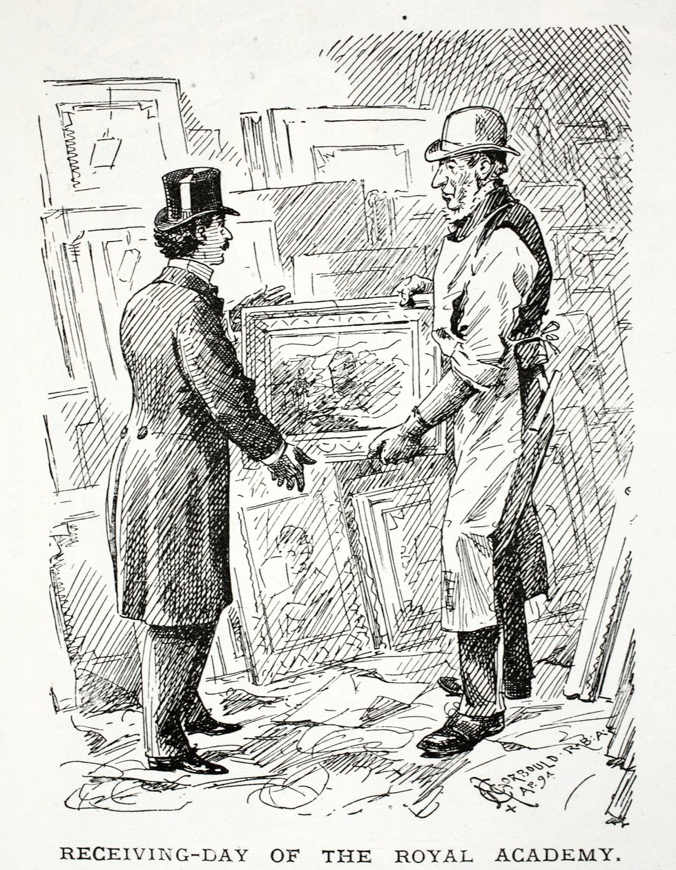 Den přijetí Královské akademie od John Leech