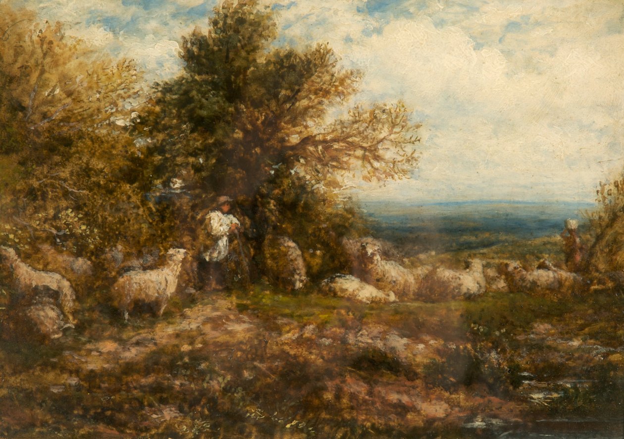 Ovce v klidu; Minding the Flock, c.1840-80 od John Linnell