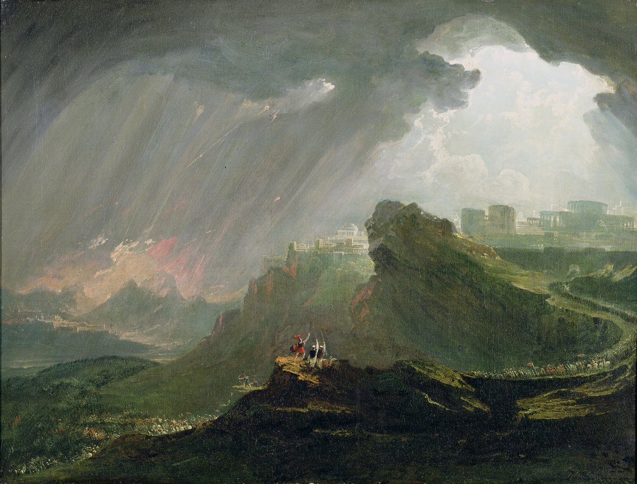 Joshua přikazuje Slunci, aby se zastavilo na Gibeonu, kolem roku 1840 od John Martin