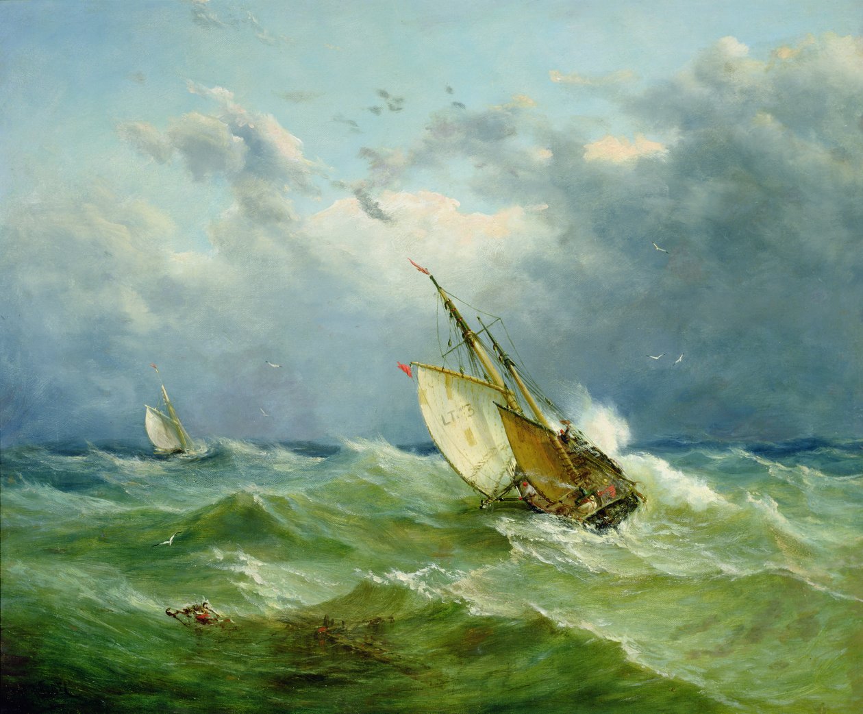 Lowestoft Trawler v drsném počasí od John Moore