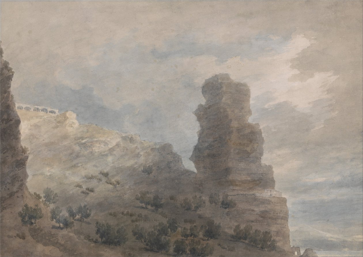 Pohled z hostince na Terracina od John Robert Cozens