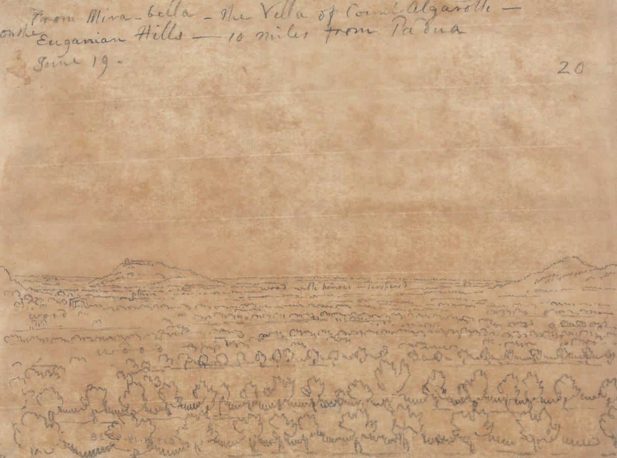 Z Mirabelly, vily hraběte Algarottiho na Euganean Hills od John Robert Cozens