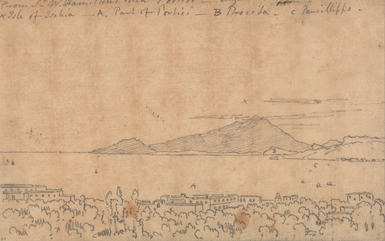 Z vily sira W. Hamiltona, Portici, 12. srpna od John Robert Cozens