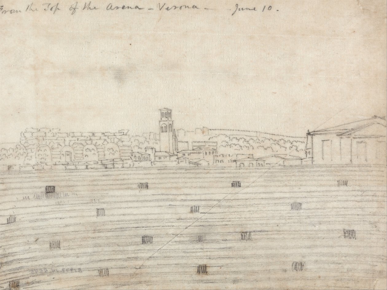 Z vrcholu arény, Verona od John Robert Cozens