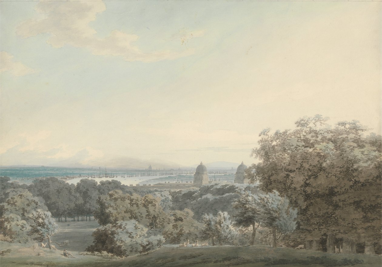 Londýn z Greenwich Hill od John Robert Cozens