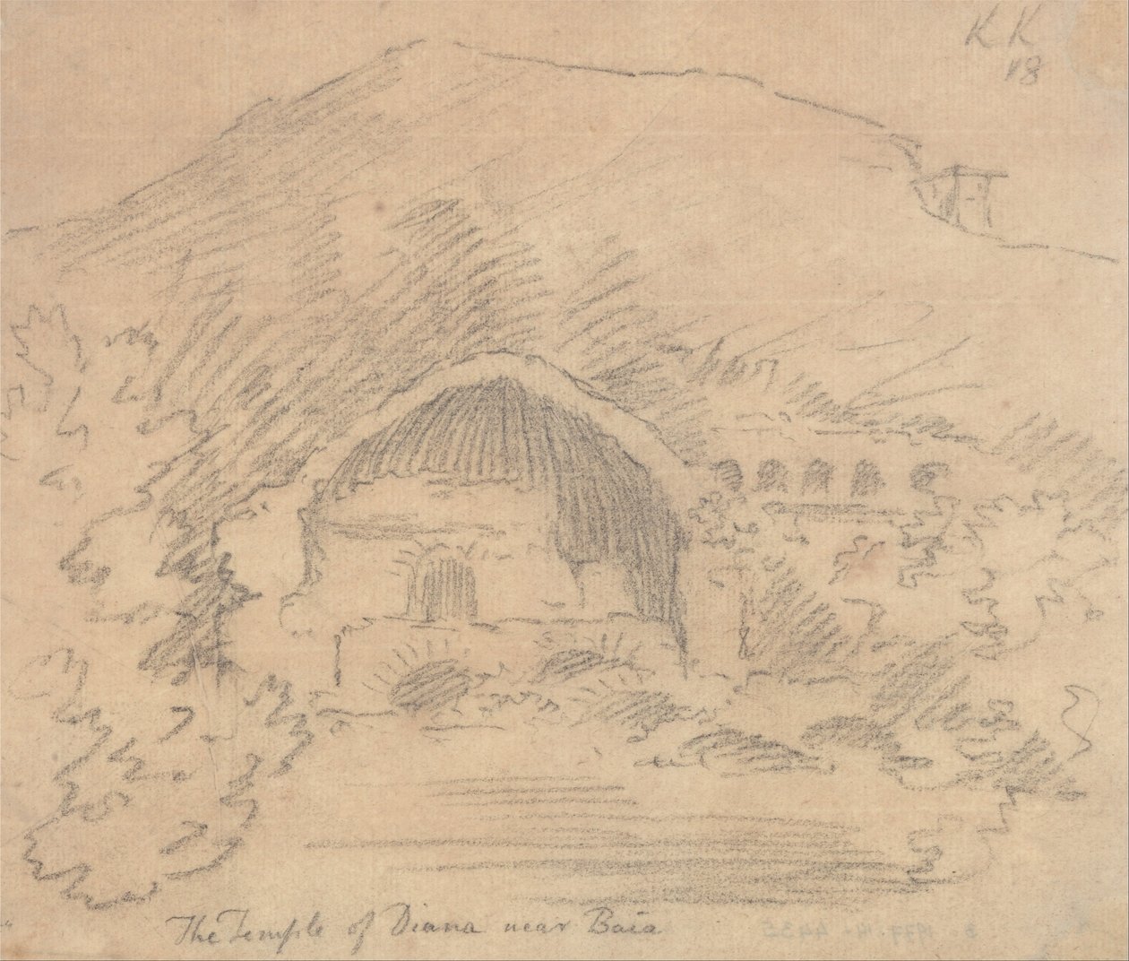 Chrám Diany poblíž Baie od John Robert Cozens