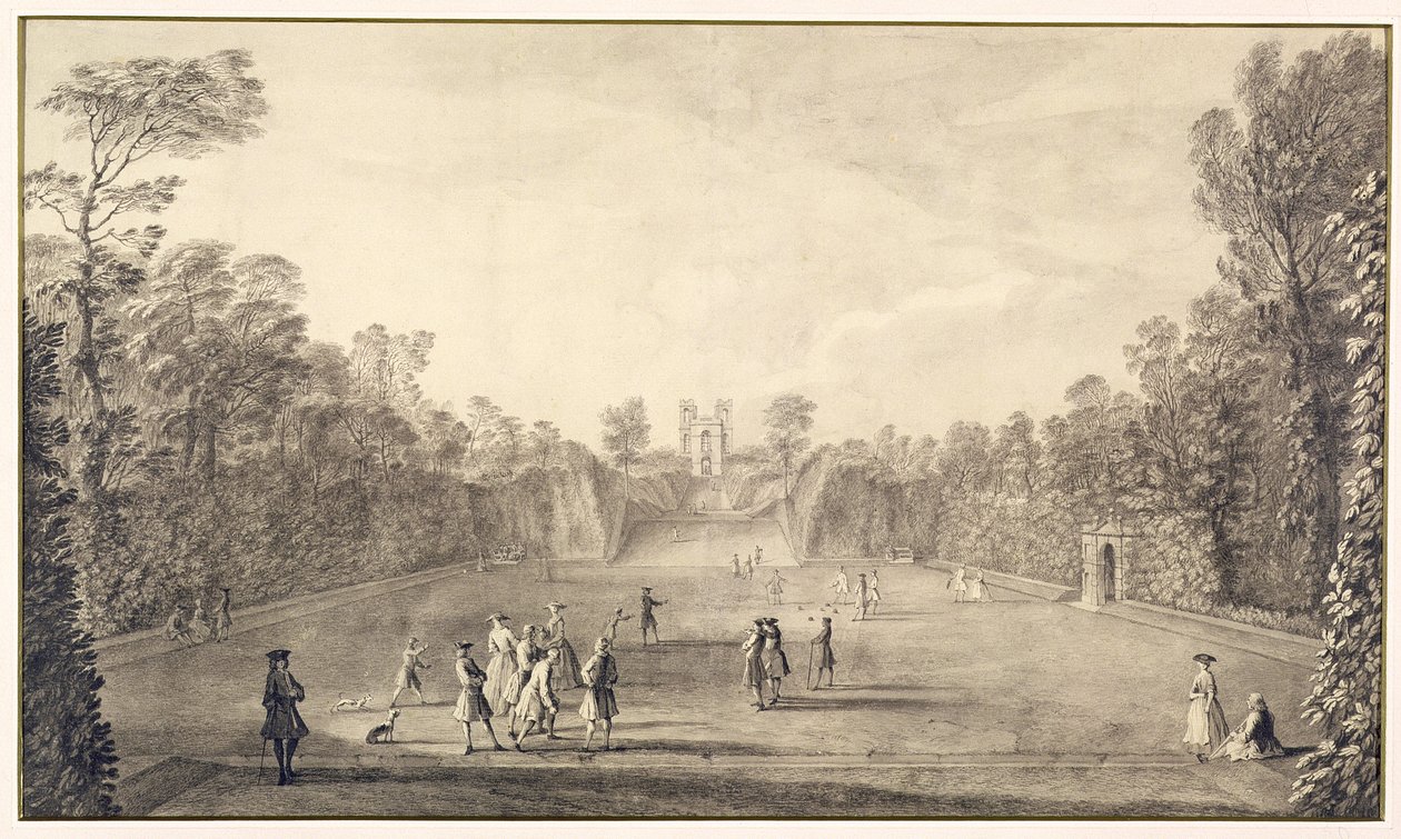 Kuželna v Claremontu, 1738 od John Rocque
