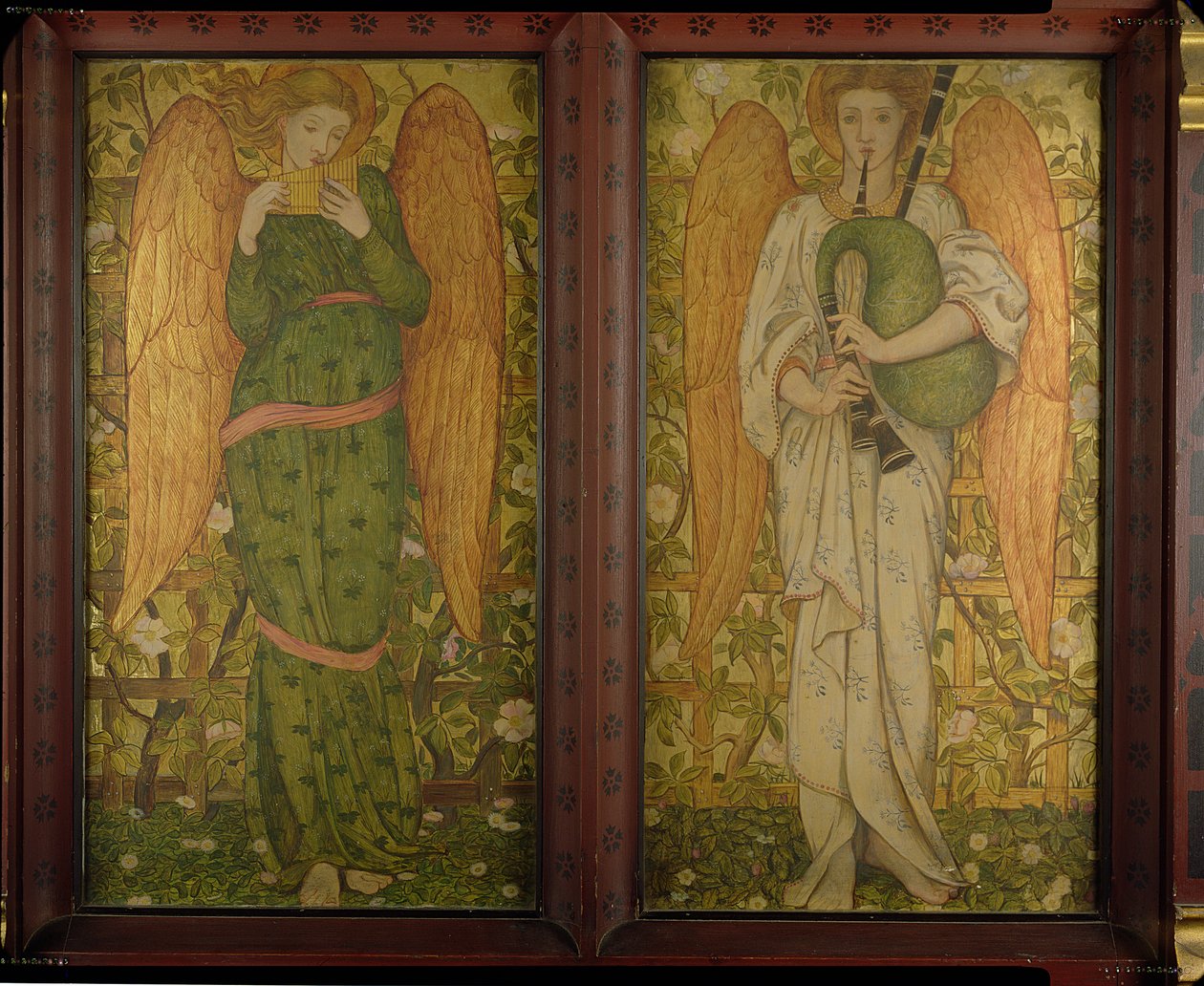 Angels with Pan Pipes and Bagpipes, 1861-62 (viz také 120144) od John Roddam Spencer Stanhope