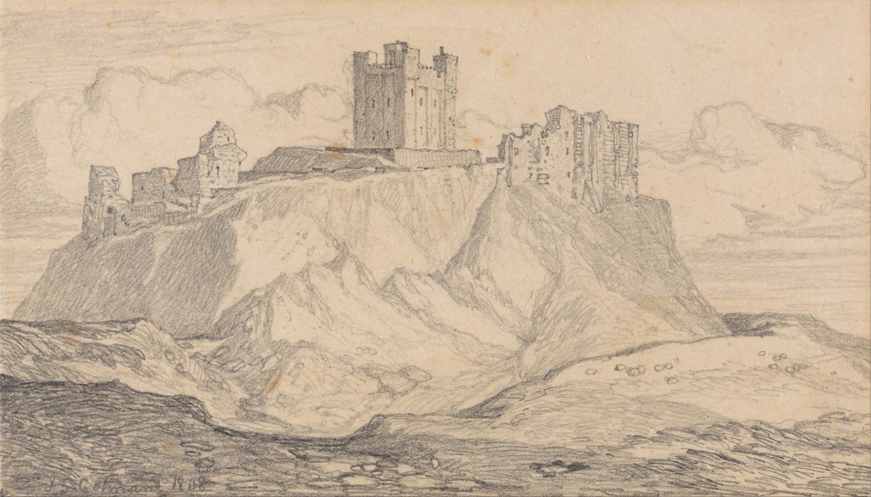 Hrad Bamborough, Northumberland od John Sell Cotman