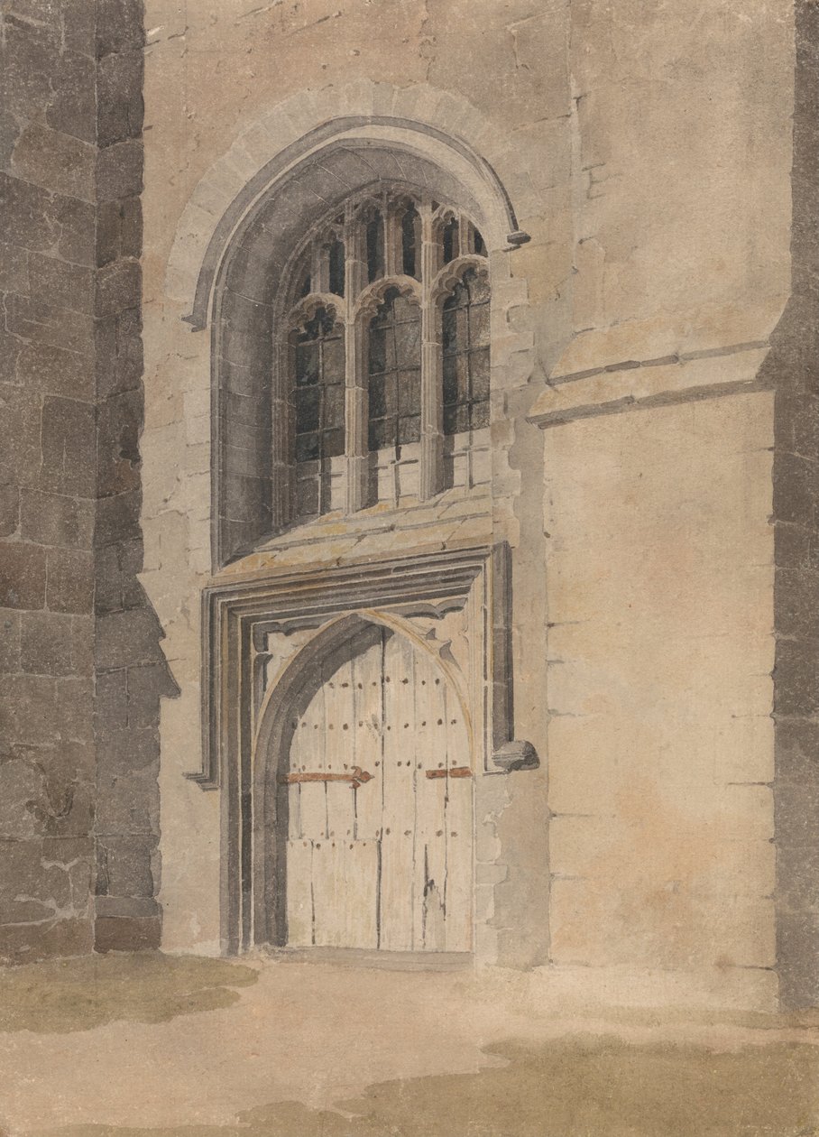 Dveře a okno kostela od John Sell Cotman