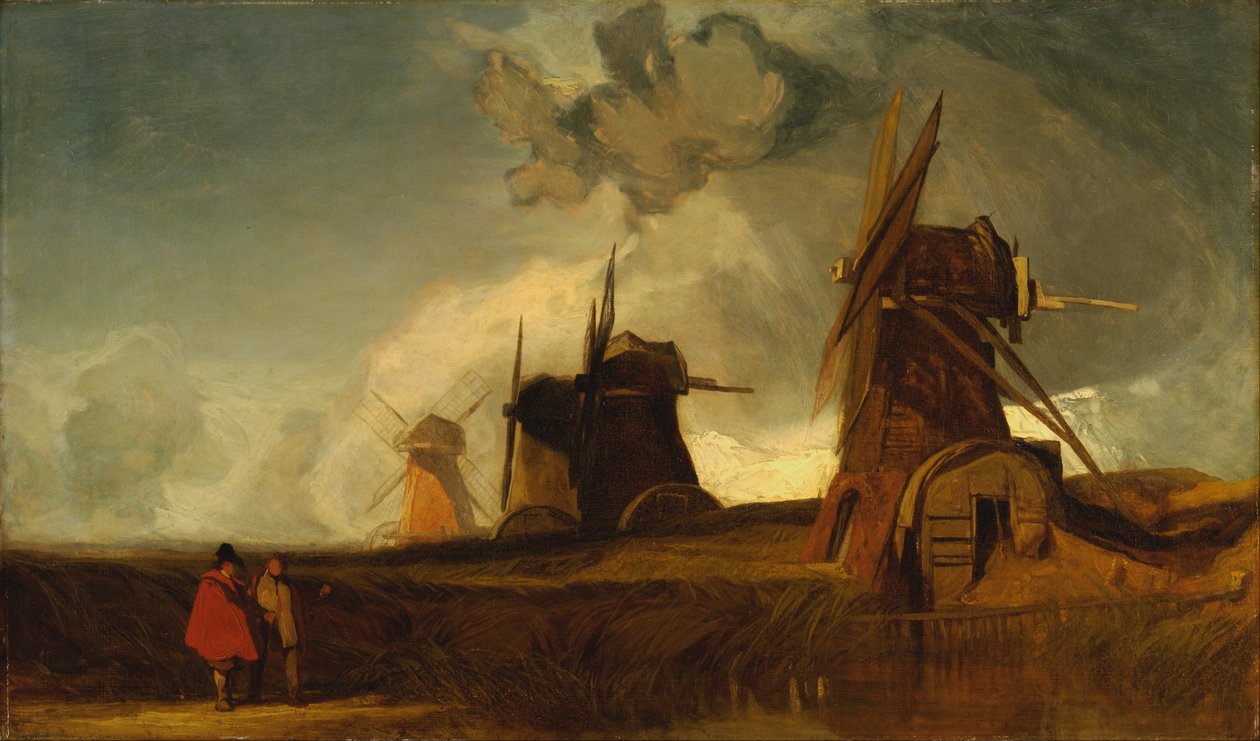 Odvodňovací mlýny v močálech, Croyland, Lincolnshire od John Sell Cotman