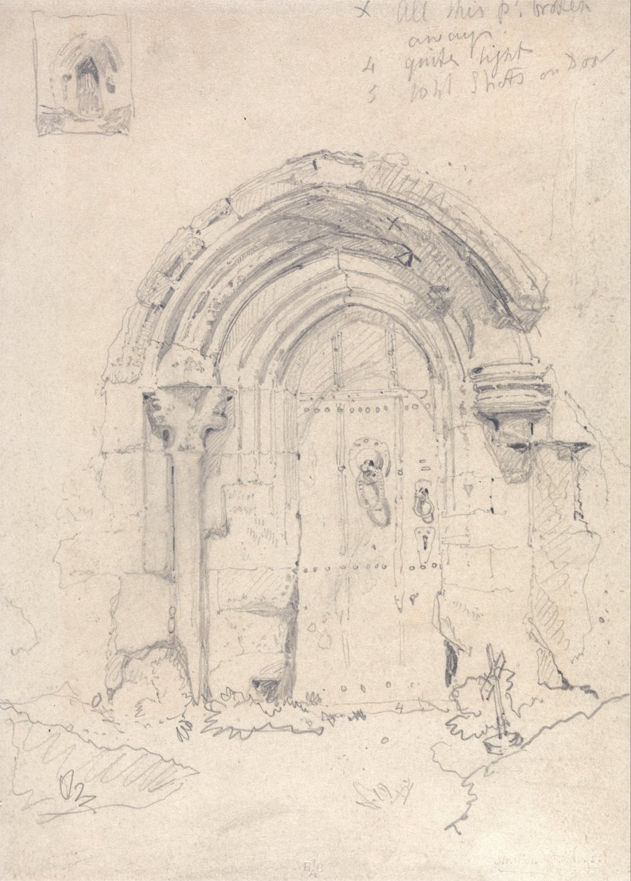 Veranda kostela Stratton Saint Marys, Norfolk od John Sell Cotman