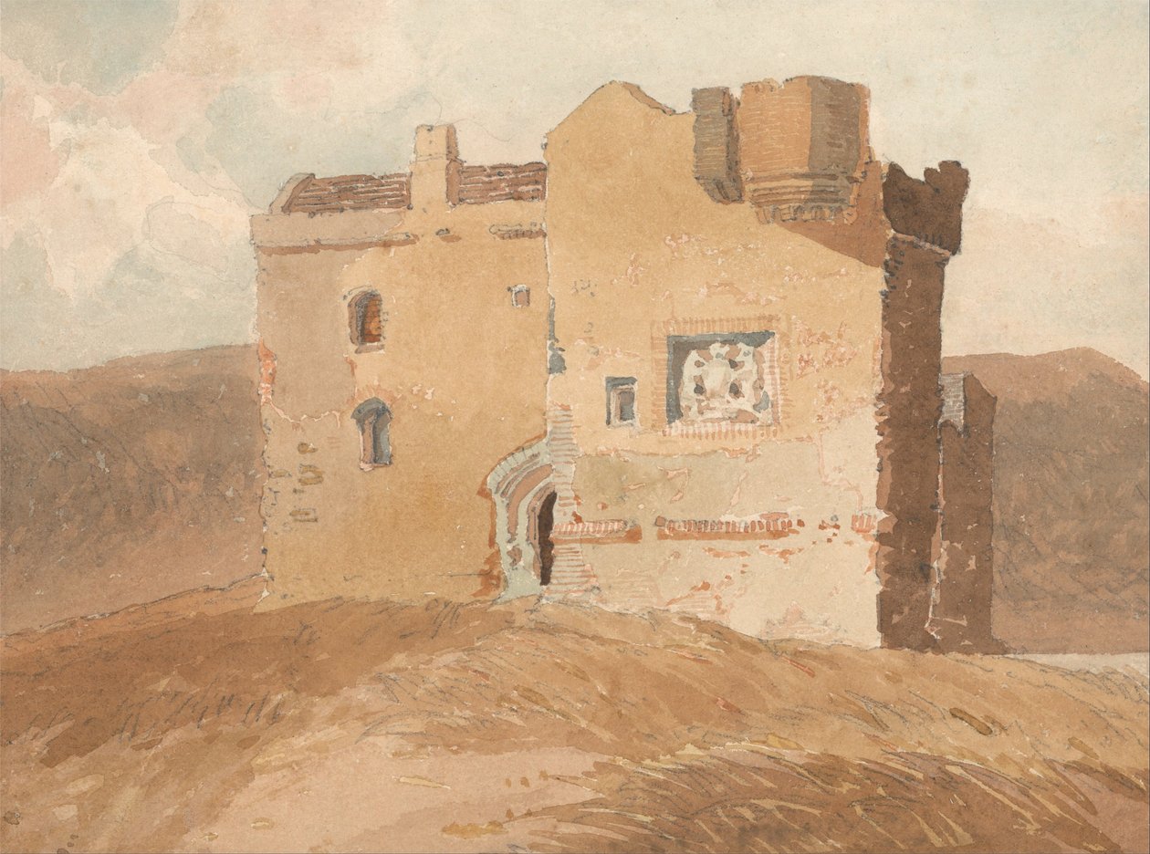 Neidentifikovaný hrad (dříve Clanbury Castle) od John Sell Cotman