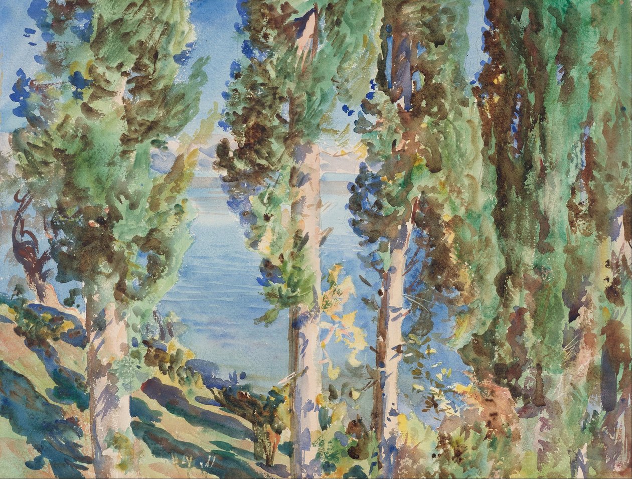 Korfu- cypřiše od John Singer Sargent