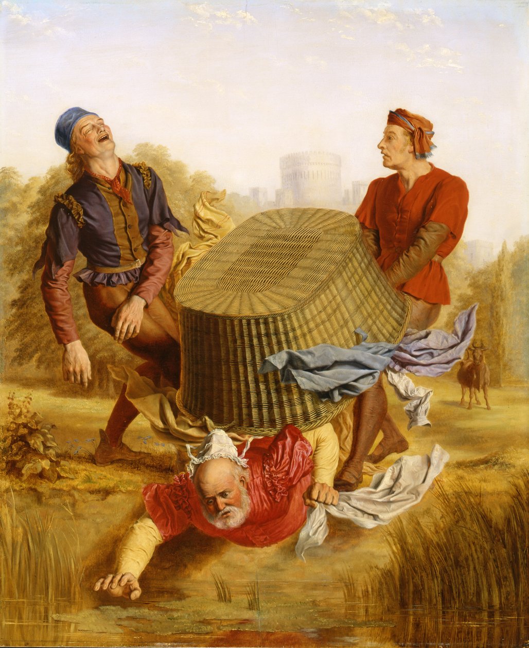 Buck Washing on Datchet Mead z filmu Veselé paničky z Windsoru (3. dějství, scéna v) od Williama Shakespeara (1564-1616) 1849 od John Skinner Clifton