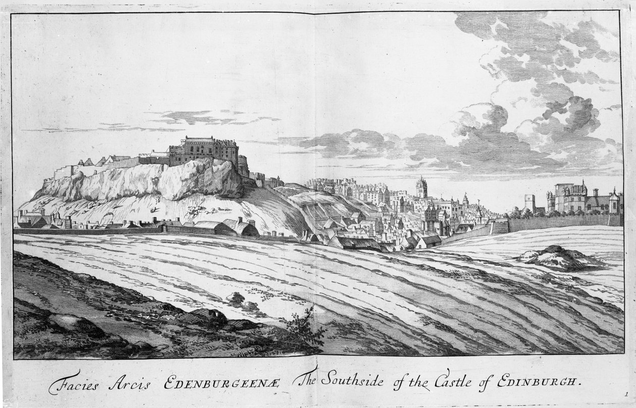 Jižní strana hradu Edinburgh, z 
