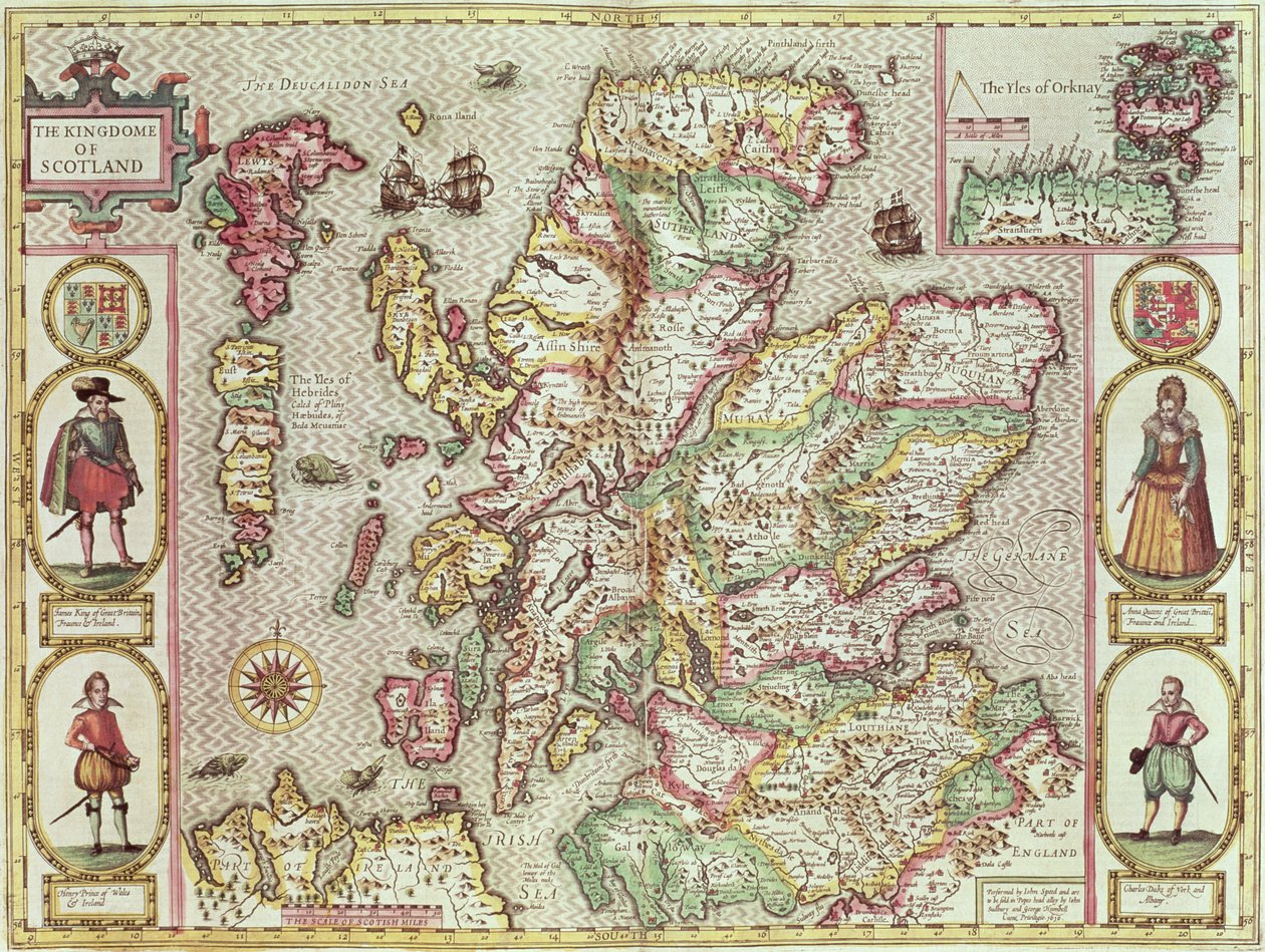 The Kingdome of Scotland, rytý Jodocus Hondius (1563-1612) z 