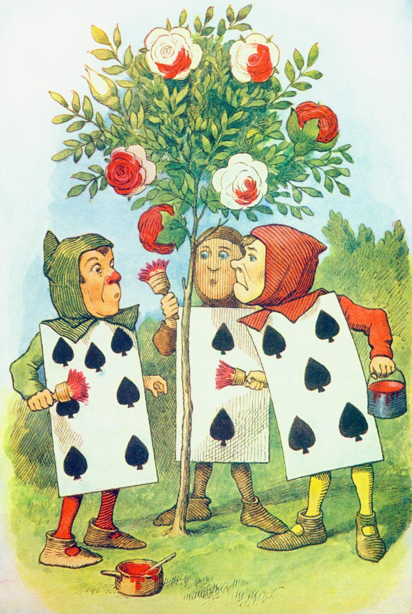 The Playing Cards Painting the Rose Bush, ilustrace z 