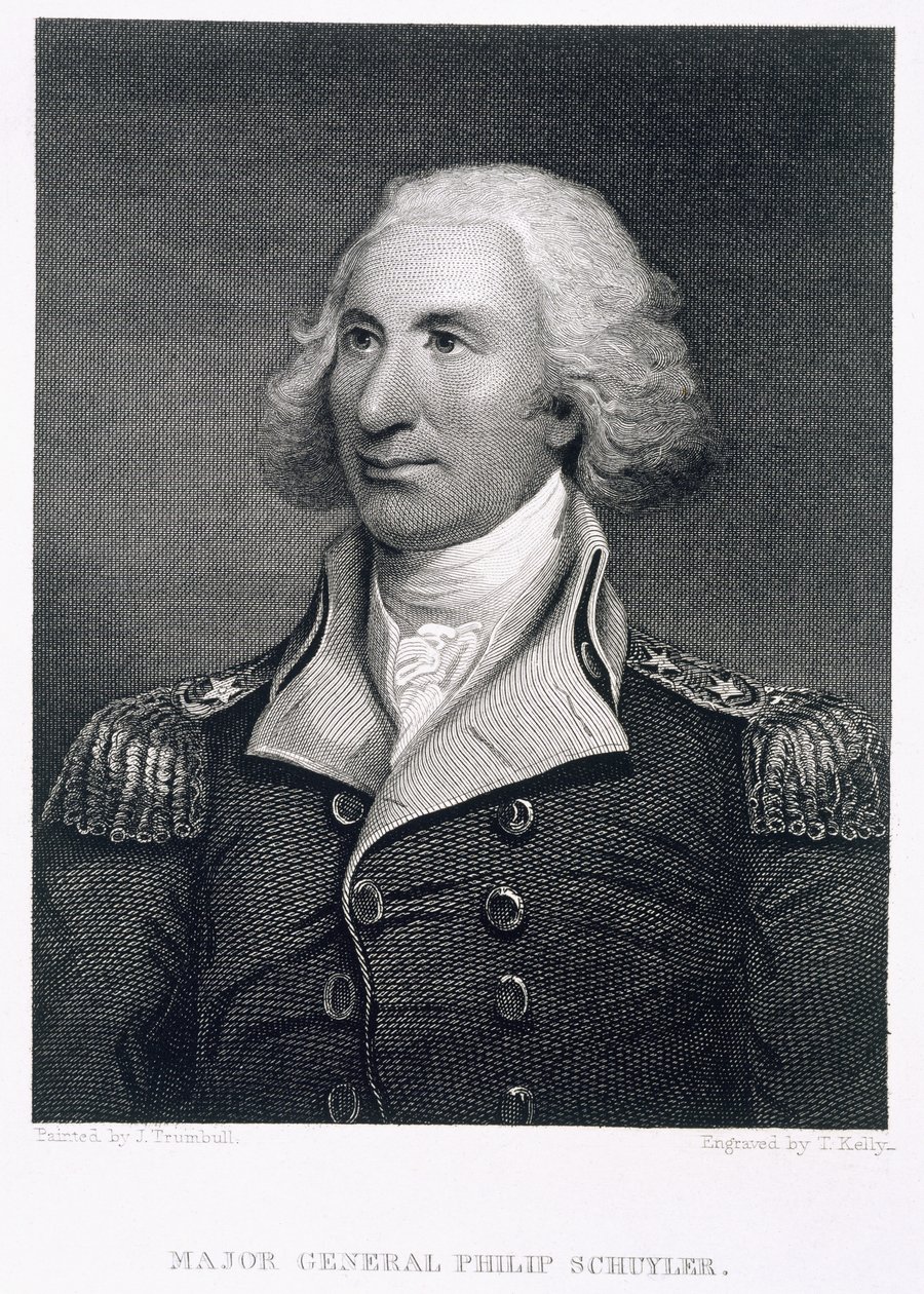 Portrét generálmajora Philipa Schuylera, vyryl Thomas Kelly (asi 1795-1841) od John Trumbull
