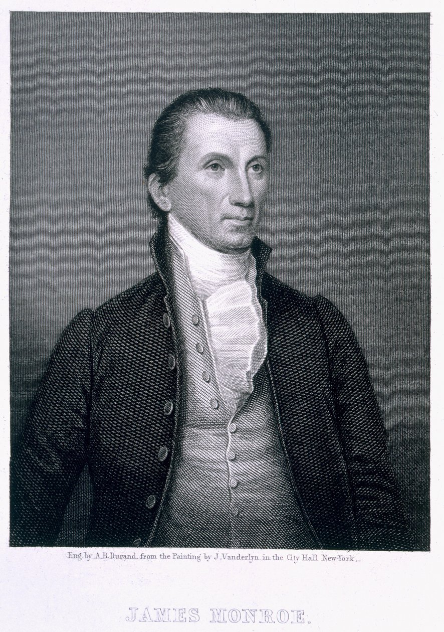 James Monroe, vyrytý Asher Brown Durand (1796-1886) od John Vanderlyn