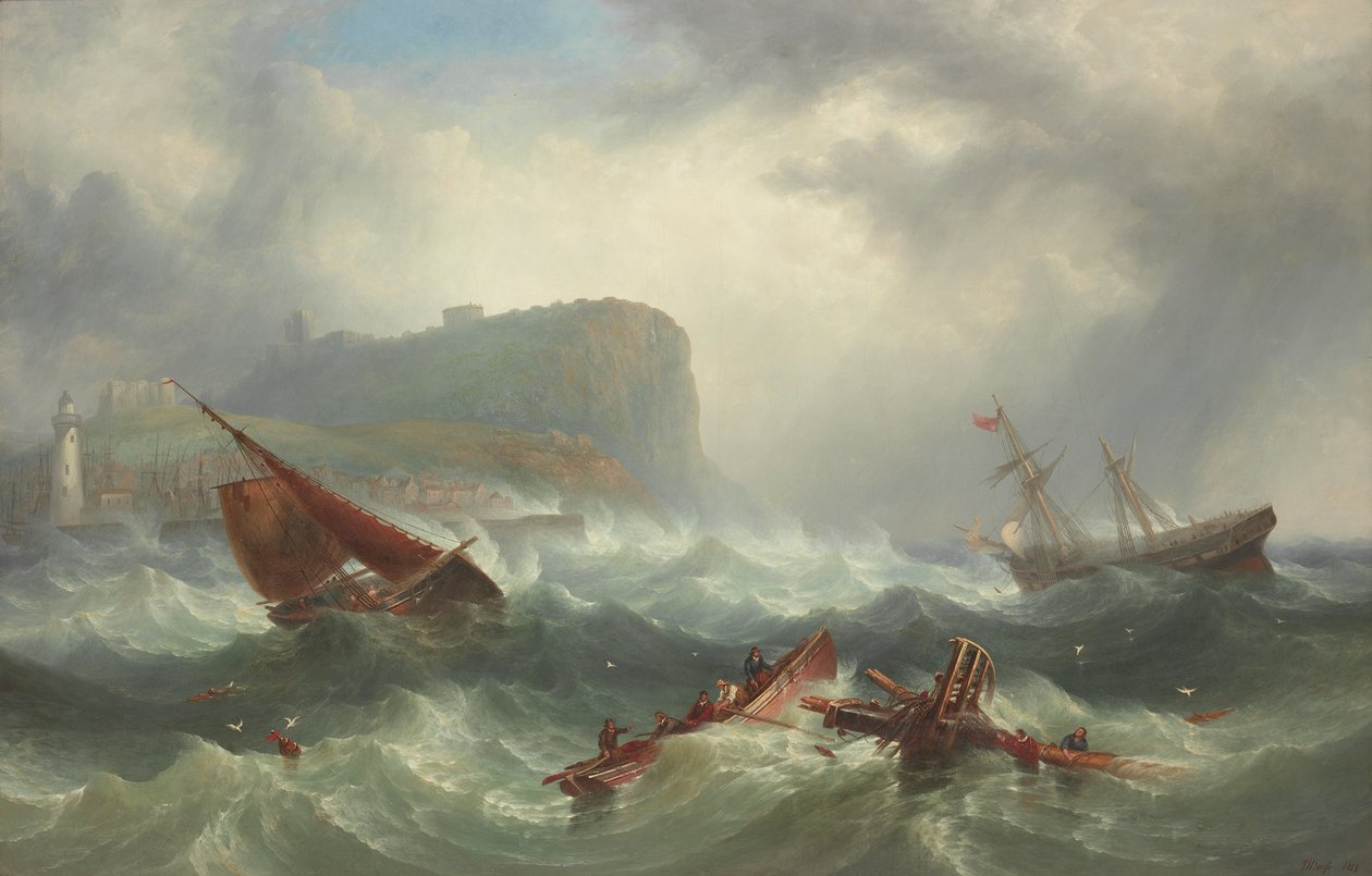 Ztroskotání u Scarborough, 1863 od John Warkup Swift