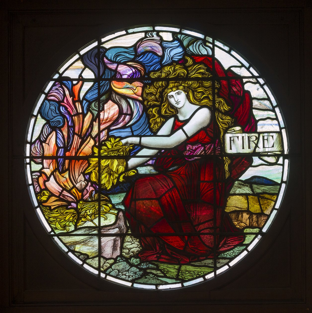 Biddulph Grange, James Powell & Sons, John William Brown (1842-1928), Oheň, 1903, Art Nouveau od John William Brown